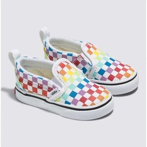 Vans Kids Rainbow Checkerboard Slip-On Shoes